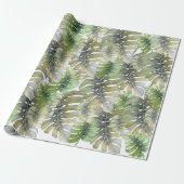 Tropische monstera Palm Pastel Pattern Cadeaupapier (Uitgerold)