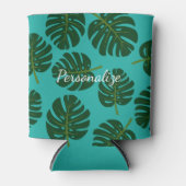 Tropische Monstera palmbladeren blikje of fleskoel Blikjeskoeler (Voorkant)