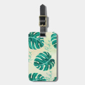 Tropische monstera smaragdgroene palmbladeren aloh bagagelabel (Voorkant verticaal)