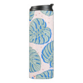 Tropische Monstera: Terrazzo Patroon Thermosbeker (Gedraaid links)