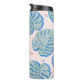 Tropische Monstera: Terrazzo Patroon Thermosbeker (Geroteerd rechts)