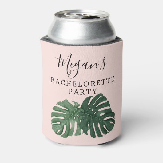 Tropische Monstera vrijgezellenfeest Can Koeler (Blikje Achterkant)