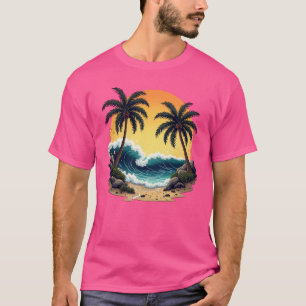 Tropische Monterey Beach Tattoo Art Design T-shirt