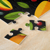 Tropische mooie kleurrijke patroonvruchten legpuzzel (Zijkant)