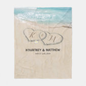 Tropische Mr & Mrs Wedding Gift Fleece Deken (Voorkant)