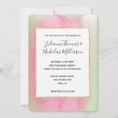 Tropische Munt Roze bruiloft Kaart (Voorkant)