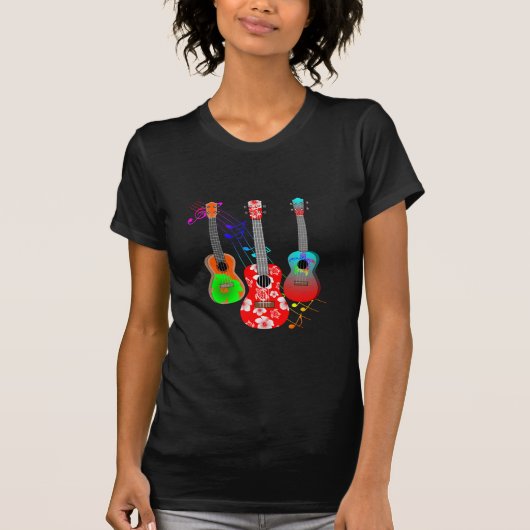 Tropische muziek van Ukulele Player T-shirt (Voorkant)