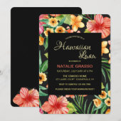 Tropische nacht Hawaiian Luau uitnodiging (Voorkant / Achterkant)