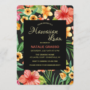 Tropische nacht Hawaiian Luau uitnodiging