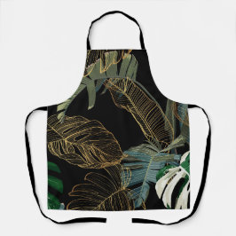 Tropische nacht  palm, banaan, plant, goud schort