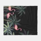 Tropische nacht wilde vogels flamingo, palm t fleece deken (Voorkant (Horizontaal))