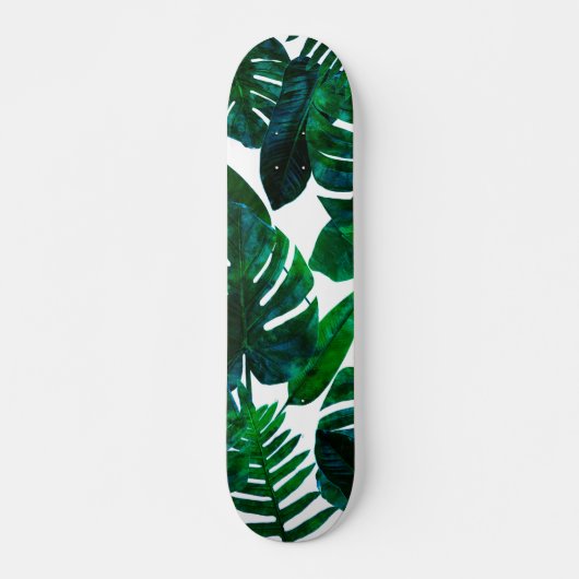 Tropische natuur Monstera watercolor schilderij, B Skateboard (Voorkant)