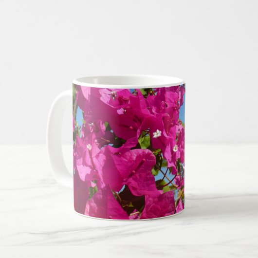 Tropische Natuur van Bougainvillea en Palm Koffiemok (Voorkant links)