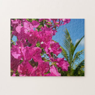 Tropische Natuur van Bougainvillea en Palm Legpuzzel