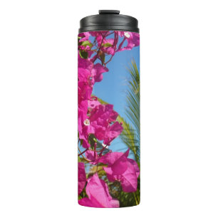 Tropische Natuur van Bougainvillea en Palm Thermosbeker