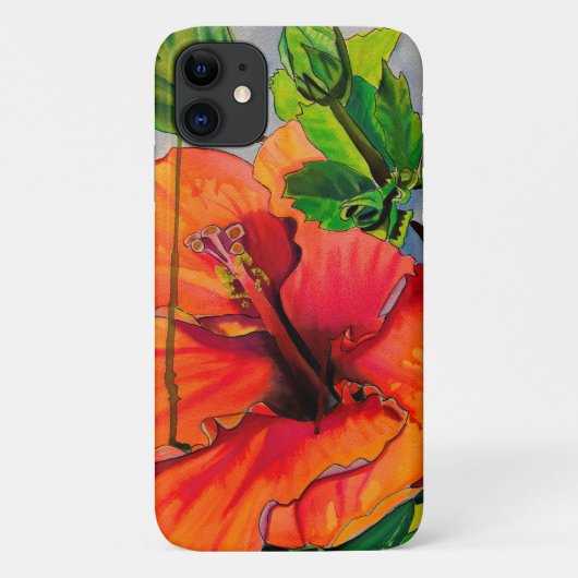 Tropische neon Hibiscus flower Case-Mate iPhone Case (Achterkant)