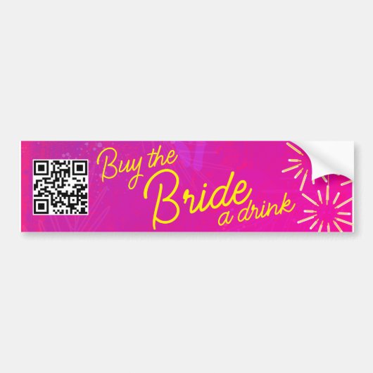 Tropische neon Koop de QR-code voor bride Drink Bumpersticker (Voorkant)