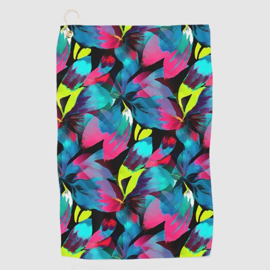 Tropische Neon Splash in Paradise Golfhanddoek (Voorkant)