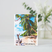 Tropische Nicaragua Beach Waterverf Reizen Briefkaart (Staand voorkant)