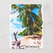 Tropische Nicaragua Beach Waterverf Reizen Briefkaart (Voorkant)