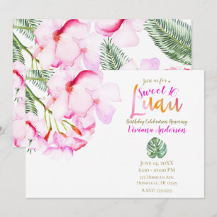 Tropische Oase Roze Groene Hawaïaanse Bloemige Swe Kaart