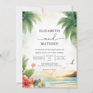 Tropische Oasis Palm Arch Wedding Kaart