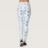 Tropische oceaan Blauwe Nautische  zeehellen Leggings (Achterkant)