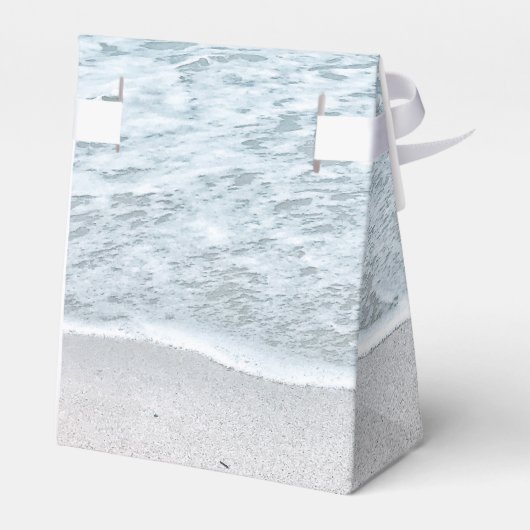 Tropische oceaan en zandstrand bruiloft bedankdoosjes (Achterkant)