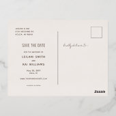 Tropische oceaan en zandstrand sparen de Datum Folie Uitnodiging Briefkaart (Achterkant)