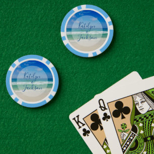 Tropische Oceaan Golven Fotografie Strand Huwelijk Poker Chips