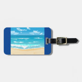 Tropische oceaan strand scene kustlandschap bagagelabel (Voorkant horizontaal)