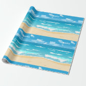Tropische oceaan strand scene kustlandschap cadeaupapier (Uitgerold)