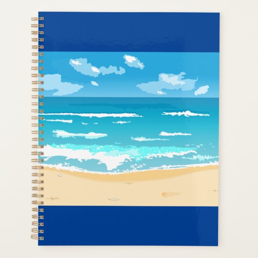 Tropische oceaan strand scene kustlandschap planner (Voorkant)