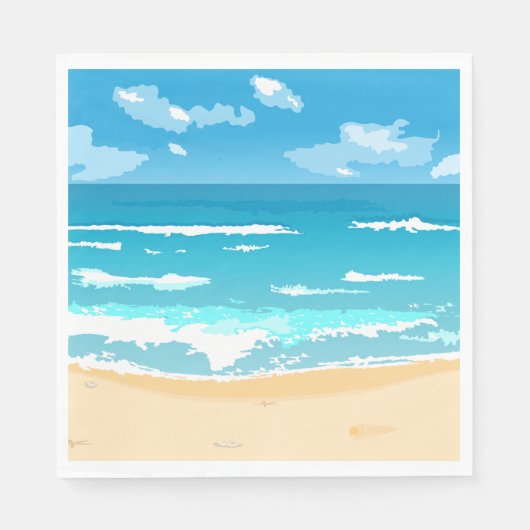 Tropische oceaan strand scene kustlandschap servet (Voorkant)