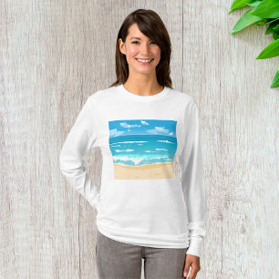 Tropische oceaan strand scene kustlandschap t-shirt