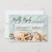 Tropische Ocean Beach Seashell RSVP-kaart RSVP Kaartje (Voorkant)