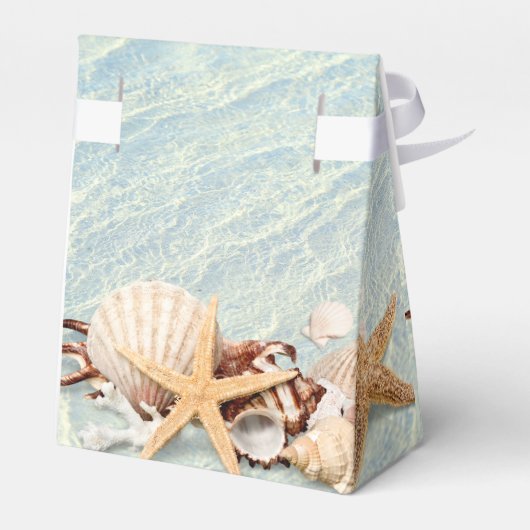 Tropische Ocean Beach Seashell Weddenschap Box Bedankdoosjes (Achterkant)