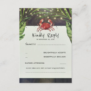 Tropische Ocean Crab Wedding RSVP