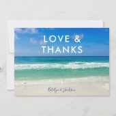 Tropische Ocean Waves Love & Bedankt Beach Weddens (Voorkant)