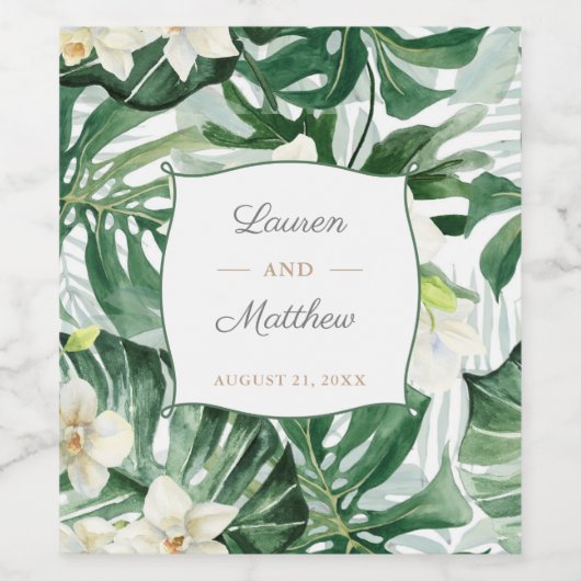 Tropische Oerwoud met lederen veiling Wijn Etiket (Enkel label)