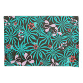 Tropische oerwoud palmbladeren orchidebloemen bloe kussensloop (Voorkant)