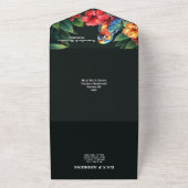 Tropische oerwoud papegaaien hibiscus eiland bruil all in one uitnodiging (Buitenkant)