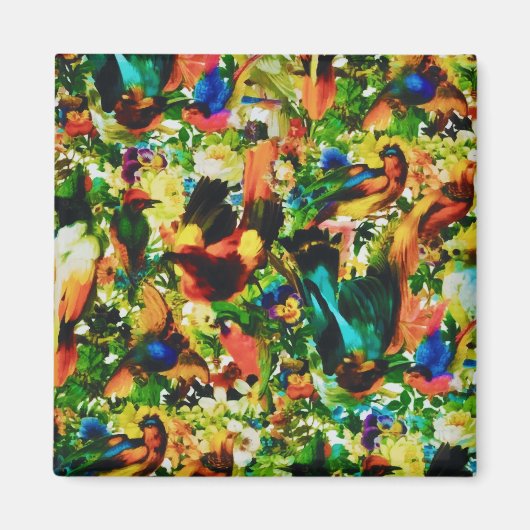  tropische Oerwoud Wilde parrots Magneet (Voorkant)