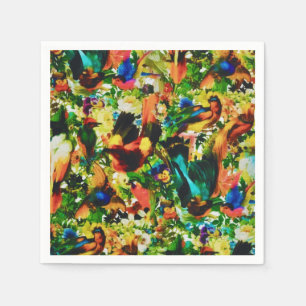  tropische Oerwoud Wilde parrots Servet