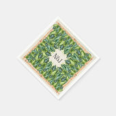 Tropische Oerwouden bladeren en bamboe botanische  Servetten (Hoek)