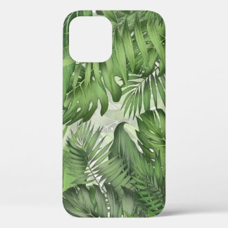 Tropische oerwouden bladeren: naadloze bloemenacht iPhone 12 hoesje