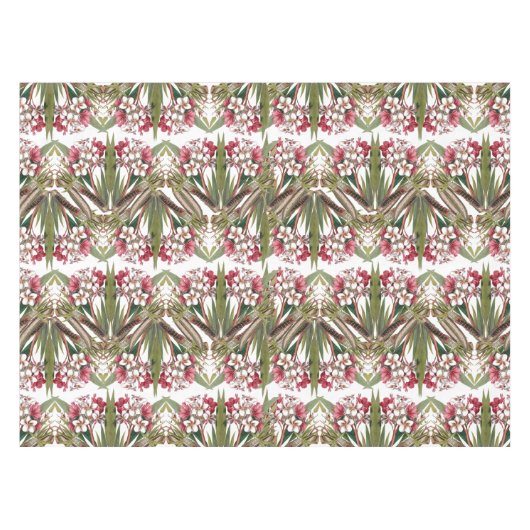 Tropische olieluchtbloemen bladeren in tablecloth tafelkleed (Voorkant (Horizontaal))