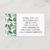 Tropische olievalkleppen en Waterverf van Greenery Visitekaartje (Achterkant)