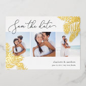 Tropische olievelden Foto Collage sparen Datum Folie Uitnodiging (Voorkant)