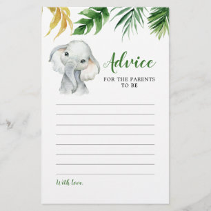Tropische Olifant Jongen Baby shower Advies Kaart